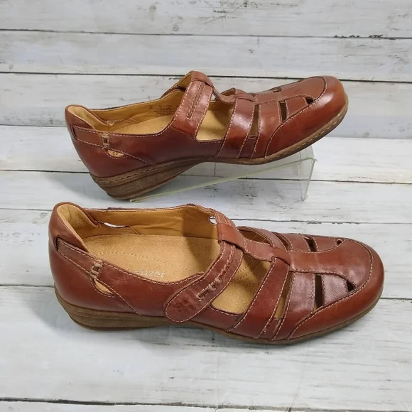 Naturalizer MALTA 7N Brown Leather Comfort HookLoop MaryJane Fisherman L… - Picture 7 of 12